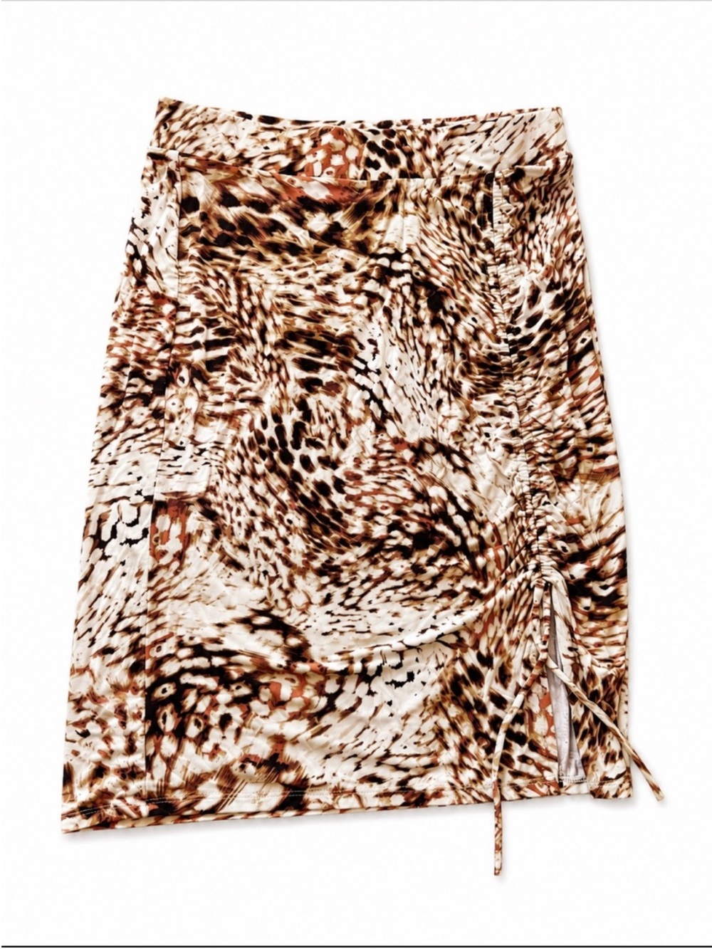 Maurices Brown and Cream Animal Print Swim Sarong with Side Tie
